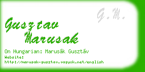 gusztav marusak business card